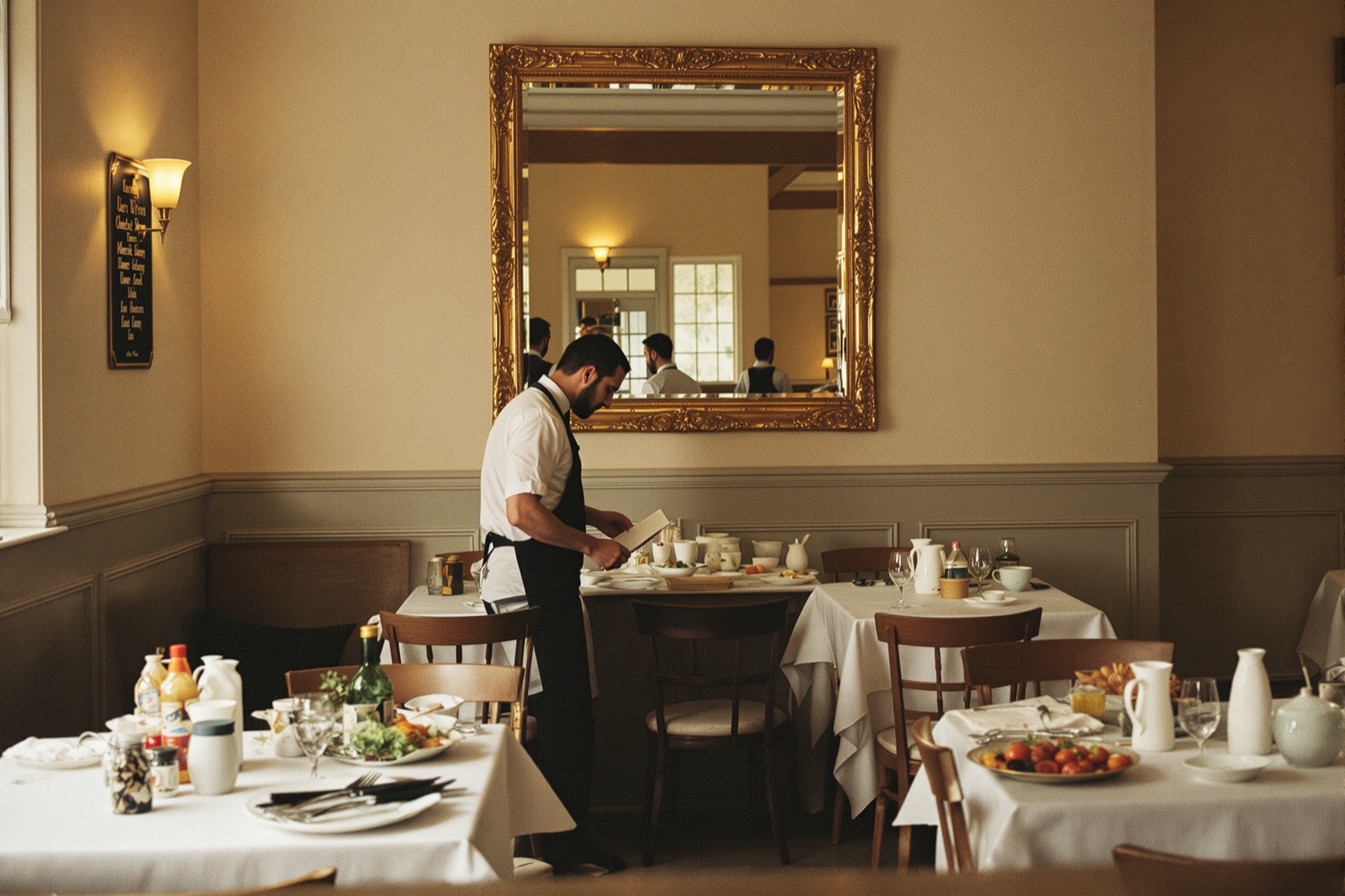 Salle d'un restaurant indépendant pendant le service
